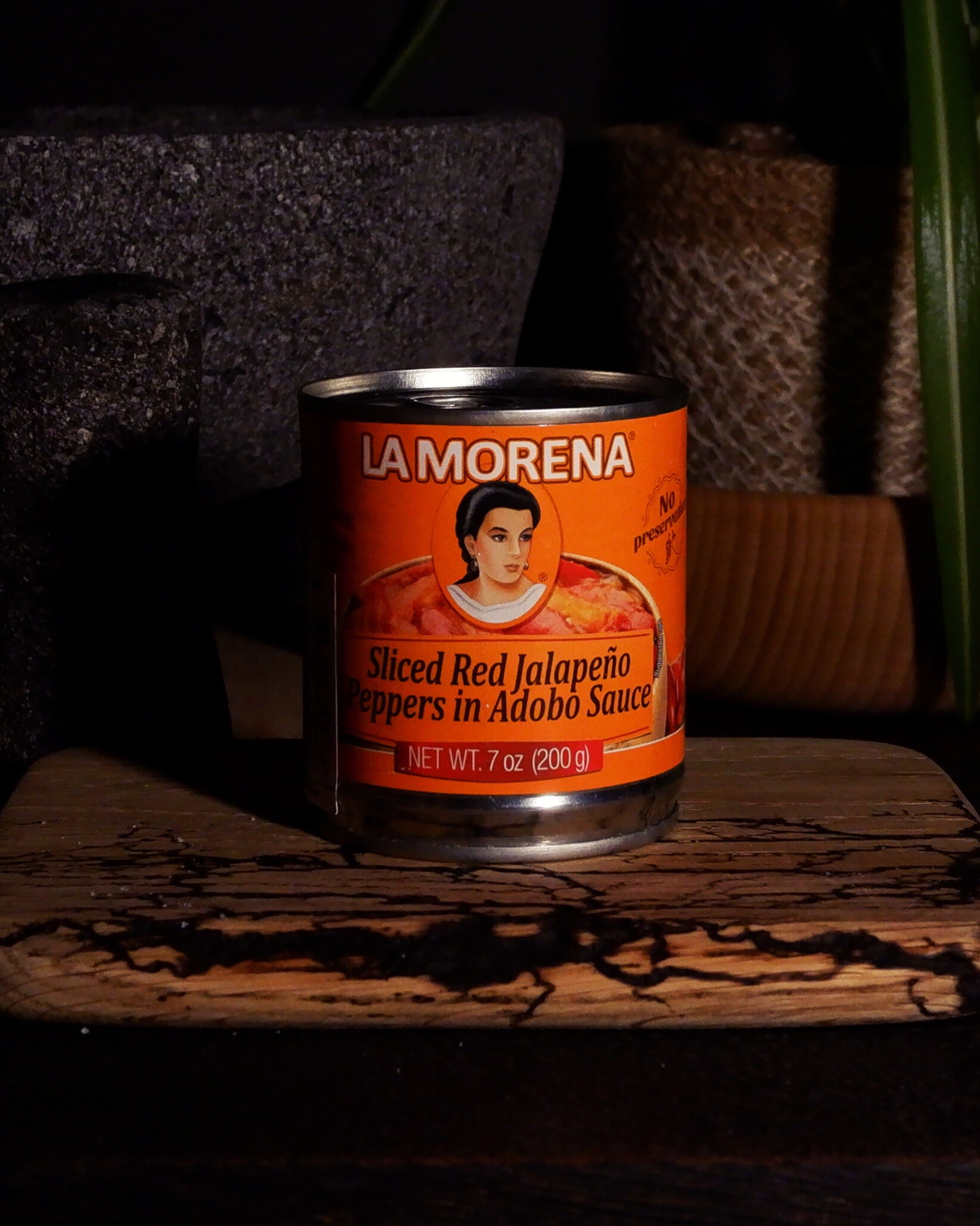 Red jalapeno slices in adobo sauce La Morena